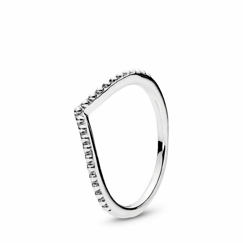 Pandora Beaded Wish Stackable Ring - Sterling Silver - Canada | SQ8788VJ